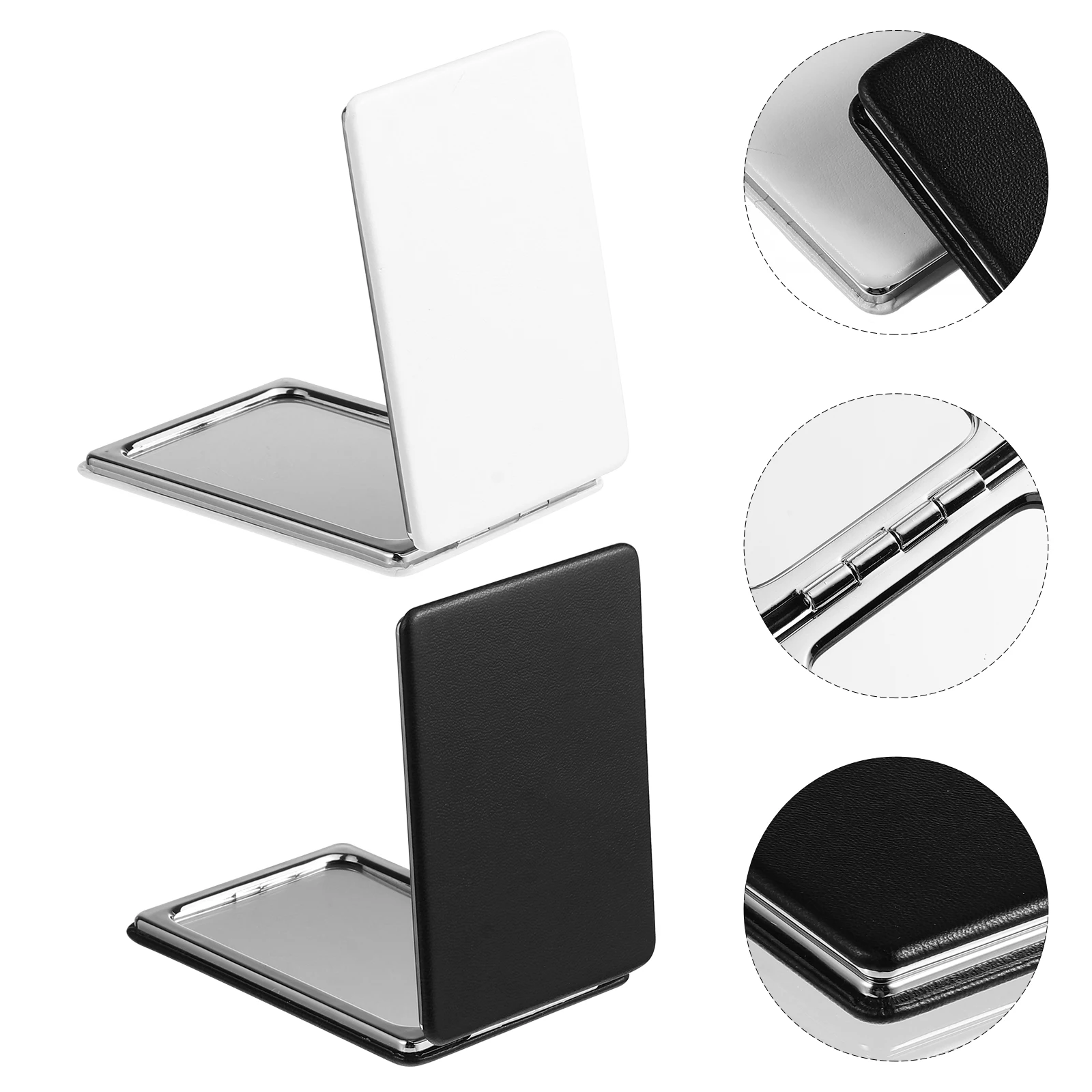 2 個の小さな化粧鏡セットポケットサイズポータブル非変形ミラー旅行ビジネス日常使用ファッショナブルなギフト