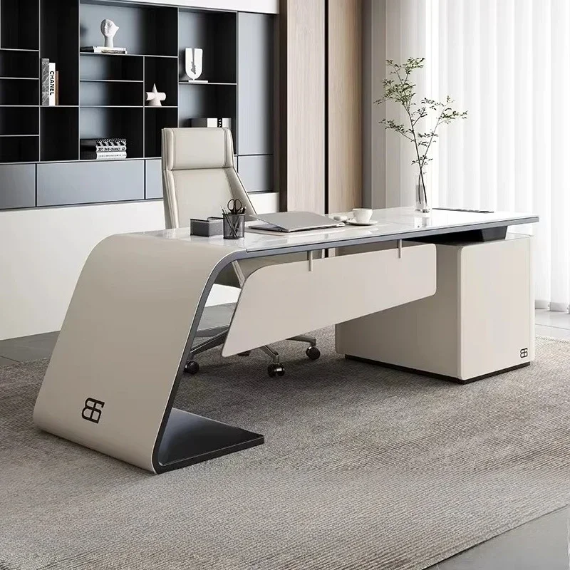 LM Italian minimalist office desk and chair combination modern minimalist home study computer desk