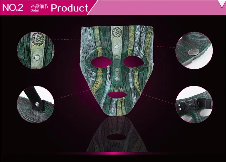 die Maske' Grün Latex Maske Jim Carrey Film Kostüm Loki Halloween Zubehör