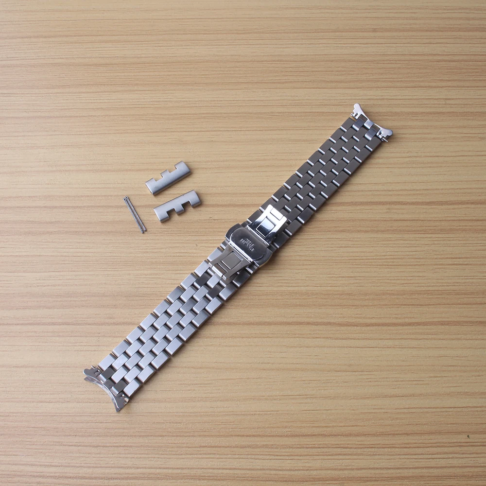 Aço inoxidável curvo Watch Band Strap, Unpolished Bracelet, Matte Watches, IWC, 16mm, 18mm, 19mm, 20mm, 21mm, 22mm, 24mm