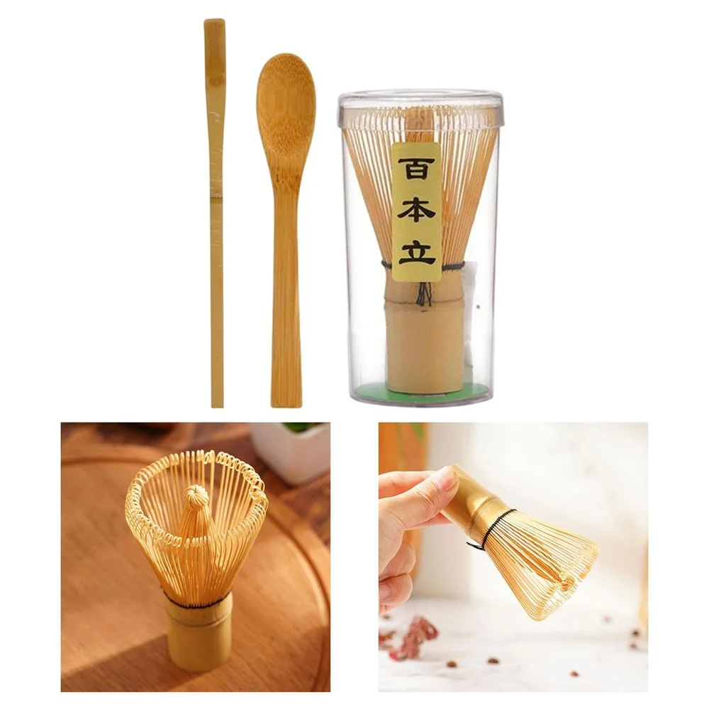 1/2/3pcs Matcha Whisk Set 100 Matcha Green Tea Powder Whisk Teaware Japanese Ceremony Bamboo Chasen Tea Tool Tea Brush Spoon