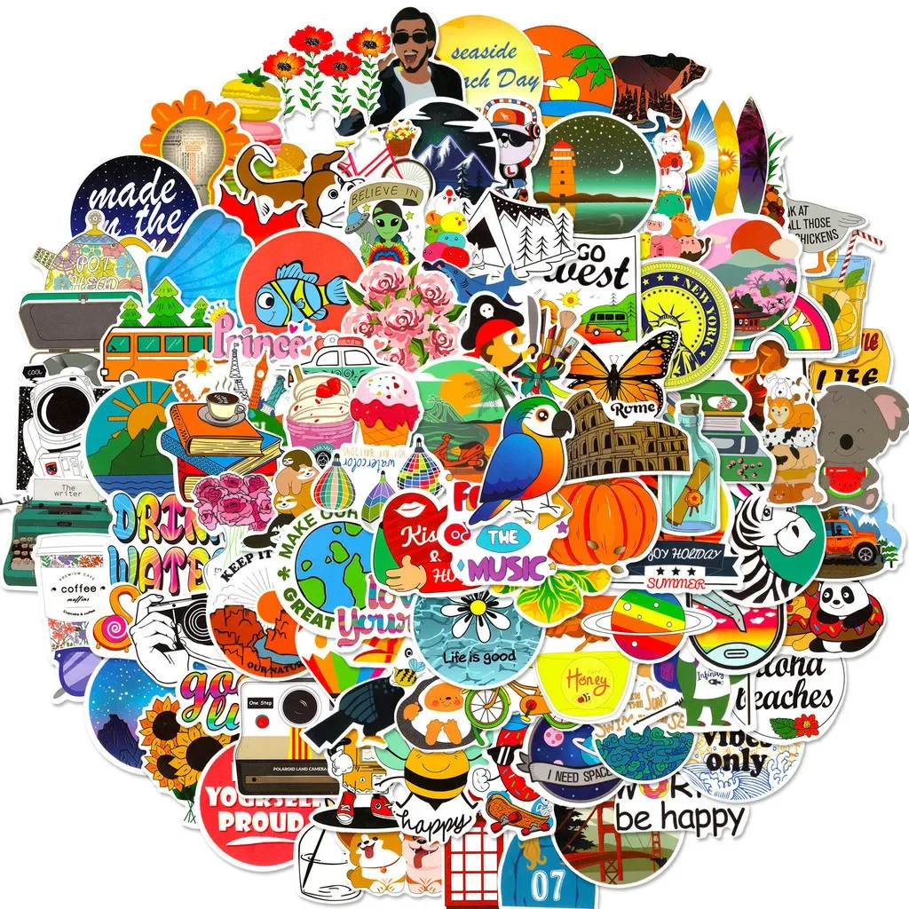 100/50 個の混合トレンディブランドステッカー - ヘルメット、自転車用の小さな新鮮な防水グラフィティ LanLanStickersWorld ストア