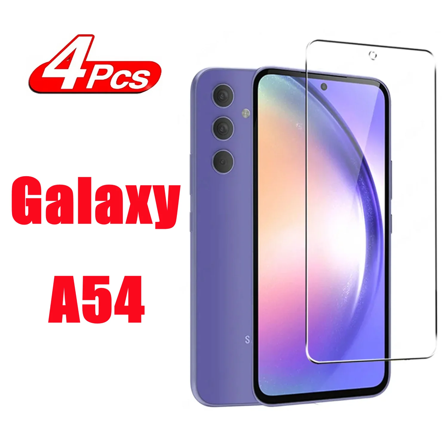 

2/4Pcs For Samsung Galaxy A54 Full coverage Tempered Glass For Samsung Galaxy A54 Screen Protector High Auminum Glass Film