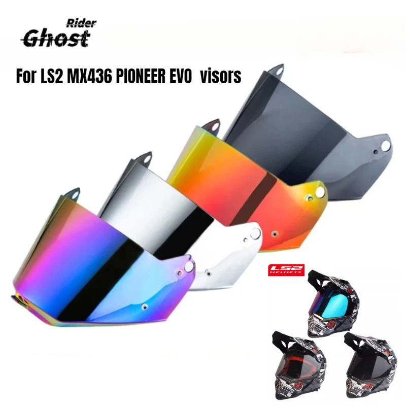

For LS2 MX436 PIONEER EVO Off-road Motorcycle Helmet Windshield Lens,MX436 Helmet Black Silver Transparent Color Visors