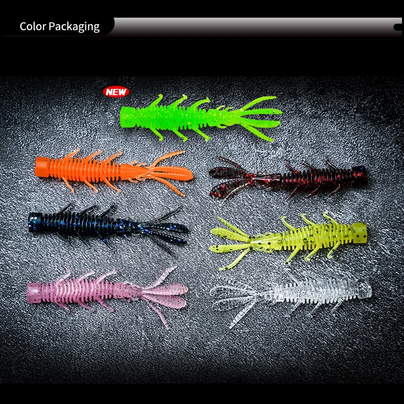 LSP 8Pcs/Bag 2.5inch Floating Soft Shrimp Soft Crawfish Bait Floating NED Rig Drop Shot Shrimp Lure with fish attractant