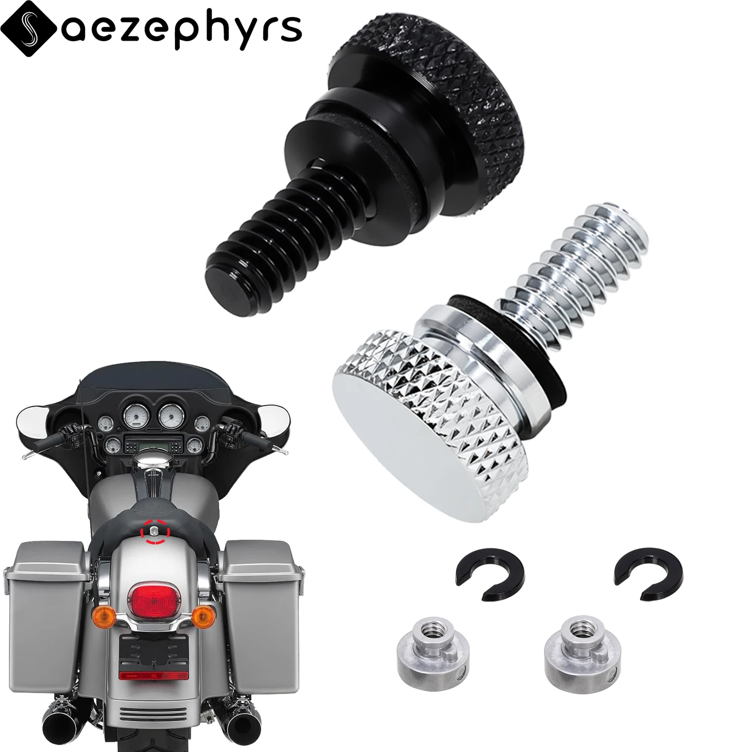 Motorcycles Rear Fender Seat 1/4″-20 Thread Bolt Nut Mount Screw Kit For Harley Touring Sportster Dyna Softail Road King Fat Boy