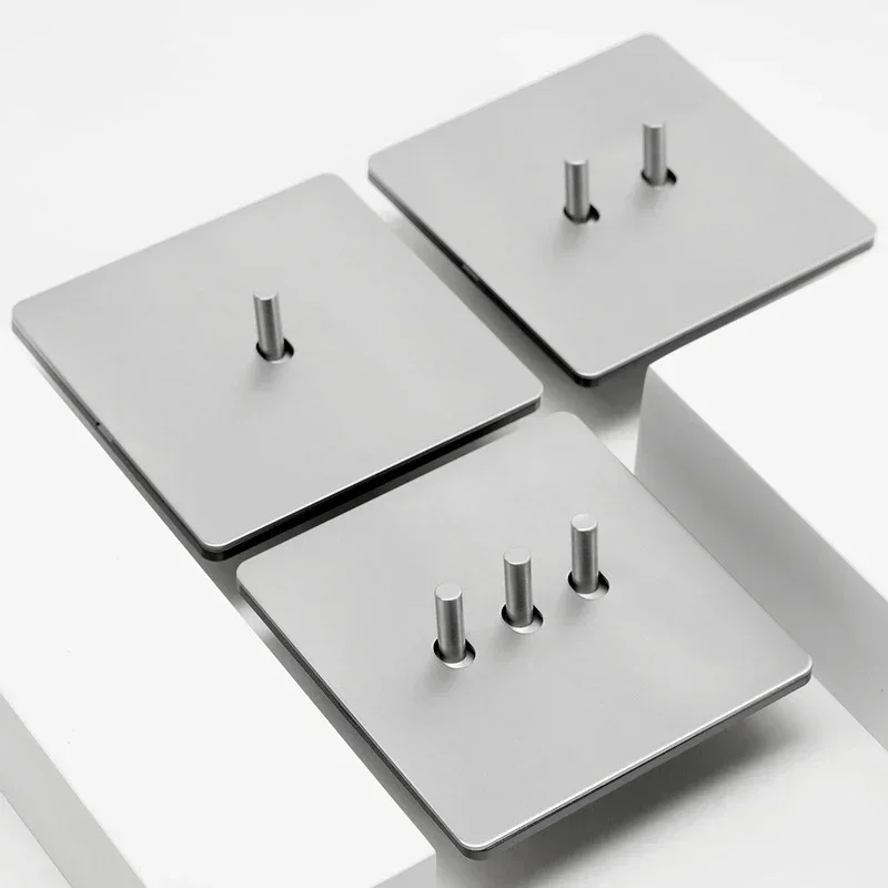 Wall Light Toggle Retro Switch Panel 1-4 Gang2Way Eu Silver Gray Brushed Stainless Steel Antique Switch Outlet z ładowaniem USB