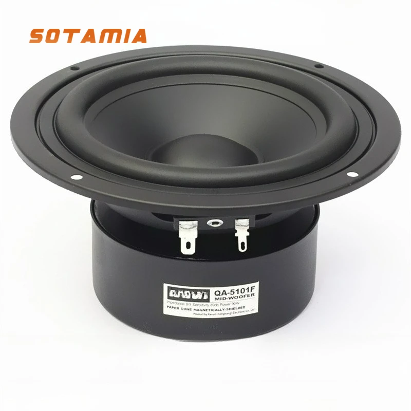 SOTAMIA 1 قطعة 5 بوصة مكافحة المغناطيسي منتصف باس المتكلم 8 أوم 90 واط سطح المكتب رف الكتب المتكلم تعديل نظام الصوت المسرح المنزلي