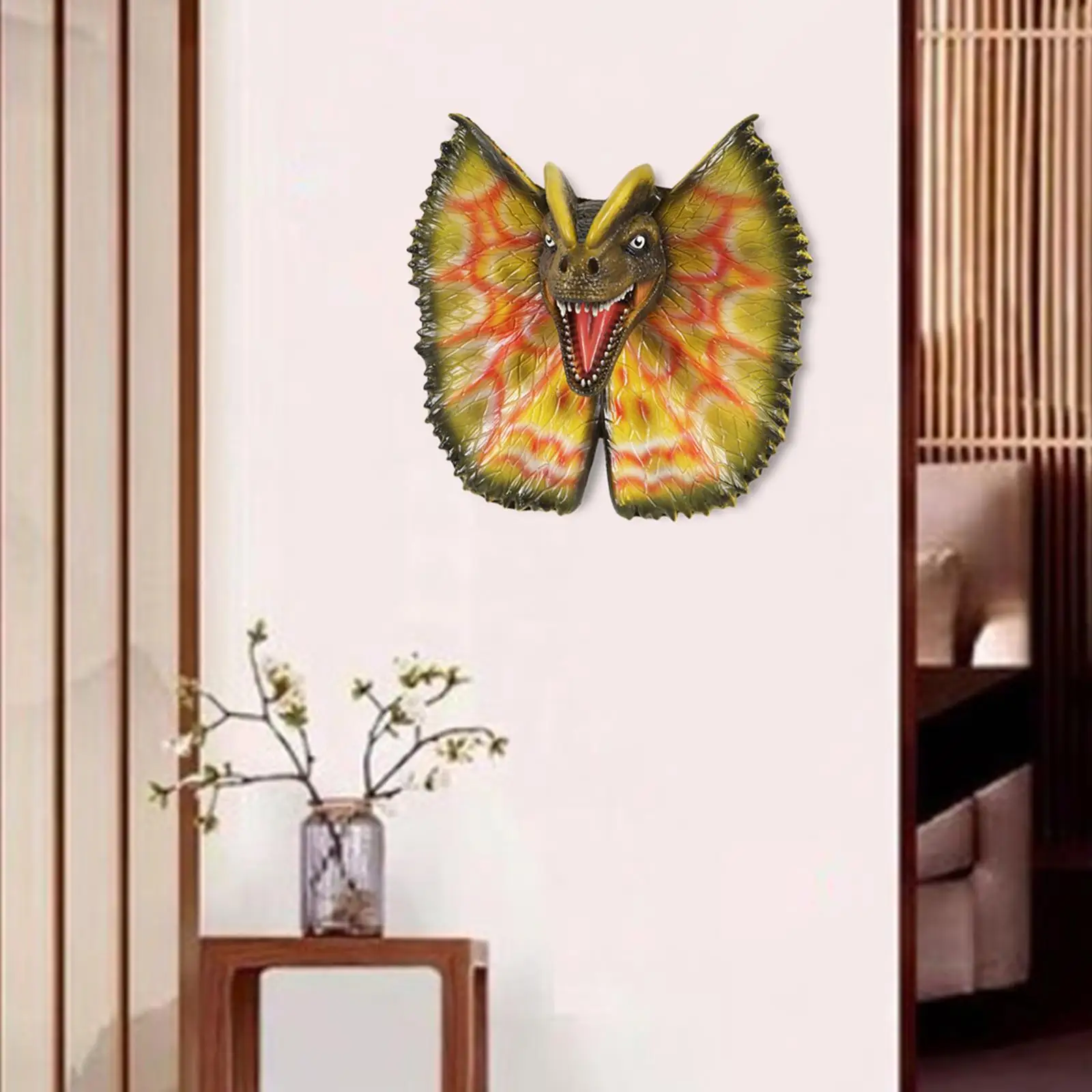 

Hot Item for Independent Stores: Dilophosaurus 3D Wall Mount | Latex & Foam, Highly Realistic Decor for Bars & Living Rooms