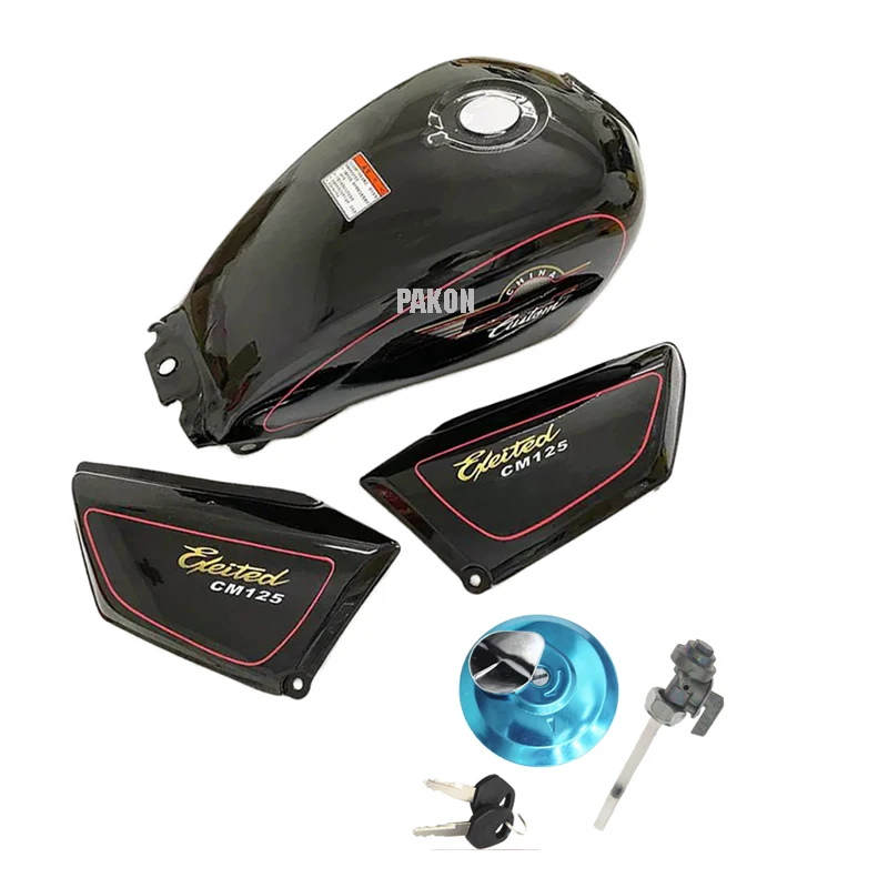 

Motorcycle Fuel Tank With Side Covers Set for Honda Sundiro Qjmotor Dayun Lifan Exeited125 CM125 Custom125 SDH125 Black Gas Box