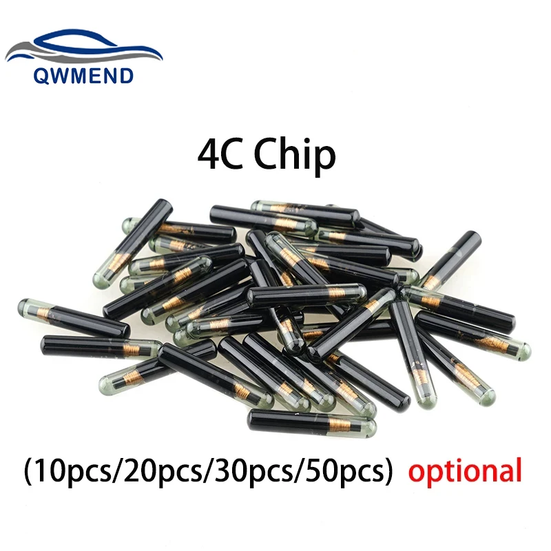 QWMEND ID 4C Chip Glass Transponder Chip For Lexus For Toyota Camry Prado Corolla Blank Car Key Chip ID4C Not Coded