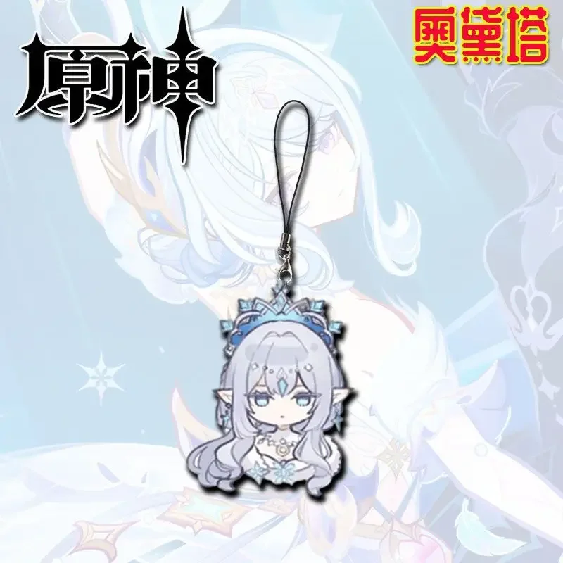 Hot Genshin Impact Tsaritsa Vesna Vodyanitsa Acrylic Cellphone Strap Lanyard For Mobile Phone Case Keychain Key Chain Cover Hang