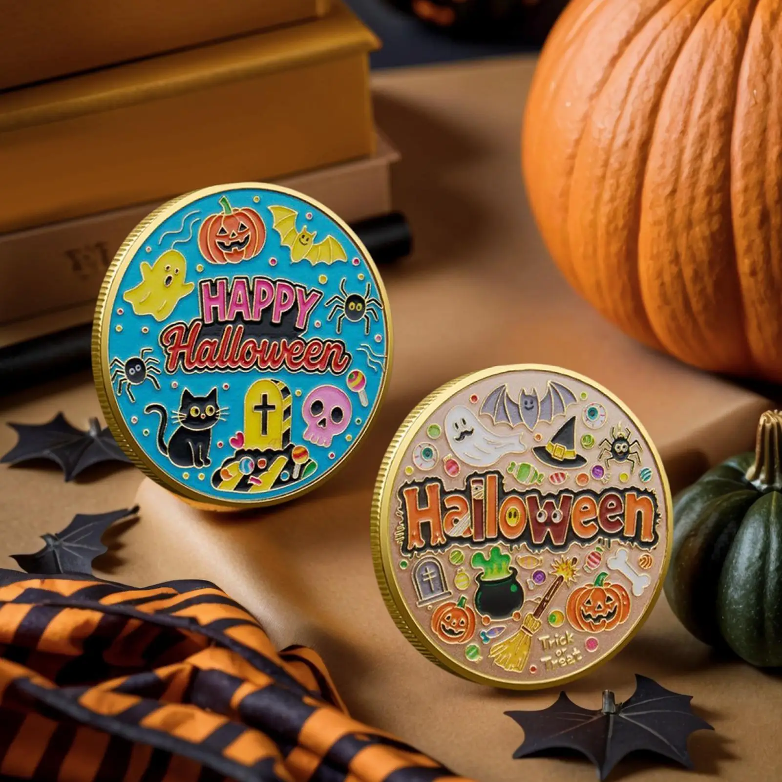 عملة الهالوين القابلة للجمع، عملة تحدي تذكارية للهالوين، تذكار تذكارية قابلة للجمع، ديكور احتفالي للأصدقاء