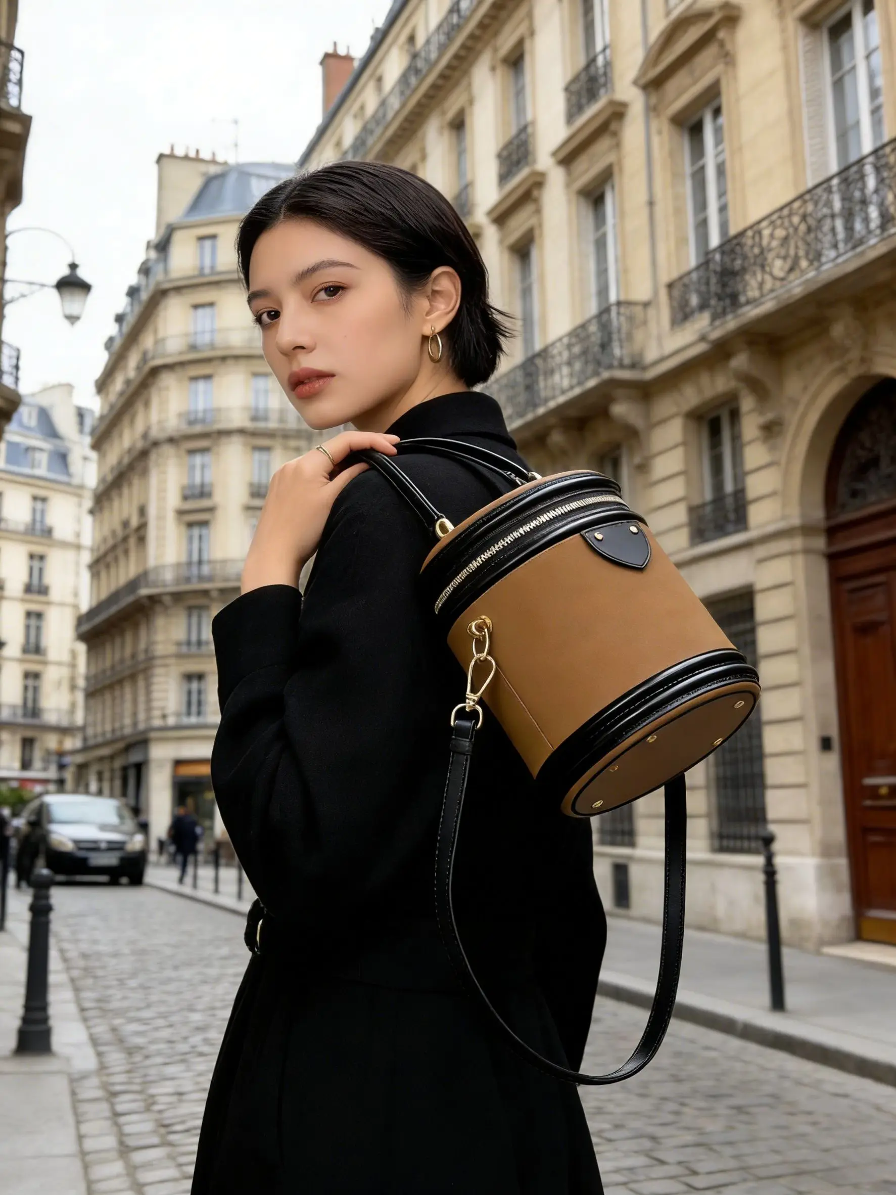 NONE Sac seau pour femme, nouvelle mode, bandoulière, cylindrique, portable, sacs à main de luxe pour femmes 3