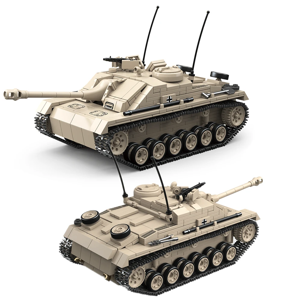 

WW2 военные армейские солдаты, штурмовой пистолет, танк, сборка, модель, строительные блоки, набор кирпичей для детей, рождественский подарок ﻿