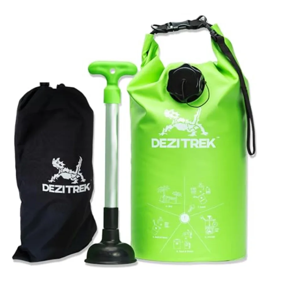 

All in One Hand Wash Bag and Plunger Set - Off Grid Washing Machine Non Electric for Camping Travel Eco Friendly Portable Manua