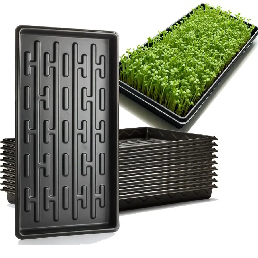 

Shallow 1020 Nursery Flat Trays Specialized for Holding amp Carrying 200 Cell Plug Seedling Trays Height is 1.3,Microgreen Germi