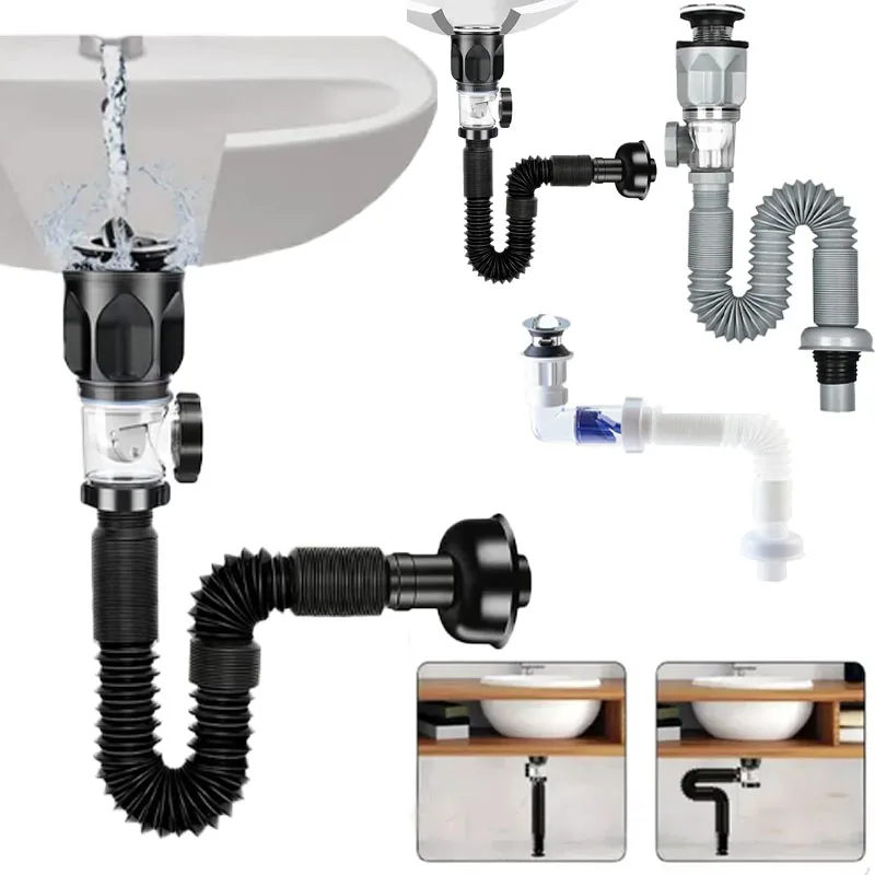 

Универсальный откидной сливной патрубок из нержавеющей стали для раковины/умывальника, для кухни и ванной комнаты, с защитой от запаха