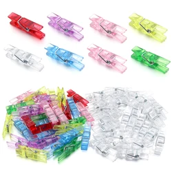 20pcs Colorful Plastic Mini Clips Transparent Photo Clips Spring Hanging Clip Pegs for DIY Wedding Party Wall Home Decoration