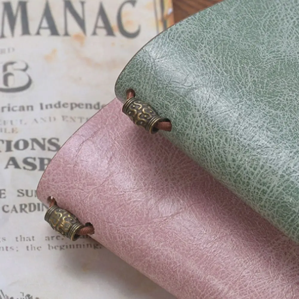 Vintage แบบพกพาหนังโน้ตบุ๊คเครื่องเขียนประณีตสมุดบันทึก Hand Ledger a6 Notepad โรงเรียน