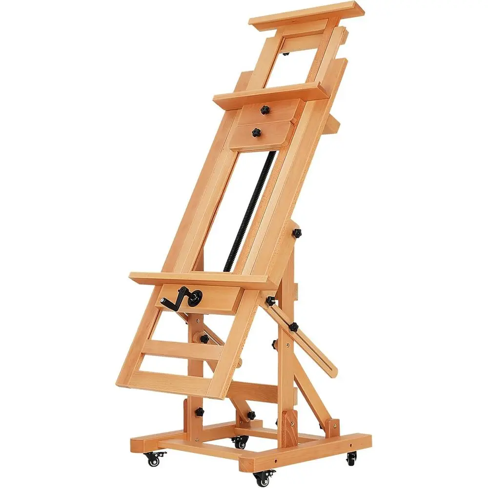 

Child's Large Light Brown Wooden Easel for Painting and Drawing