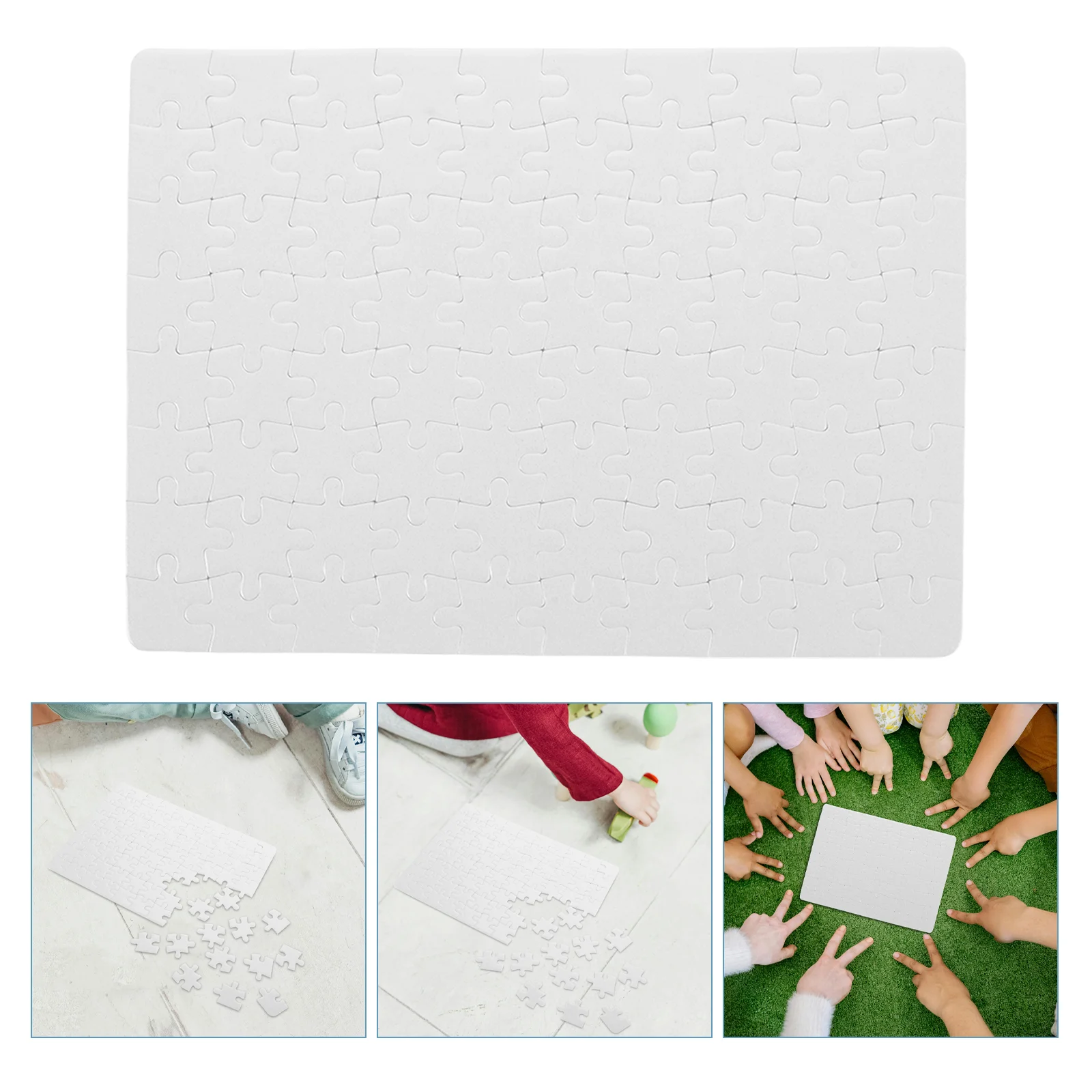 4 Sheets Blank Puzzle Jigsaw Toy Toddler DIY Puzzles Plane Paper Projects for Sublimation Blanks