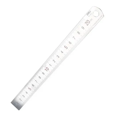 Deli 8462 20CM Stainless Steel Metal Straight Ruler Ruler Tool Precision Double Sided Measuring Tool Office Stationary Supplies