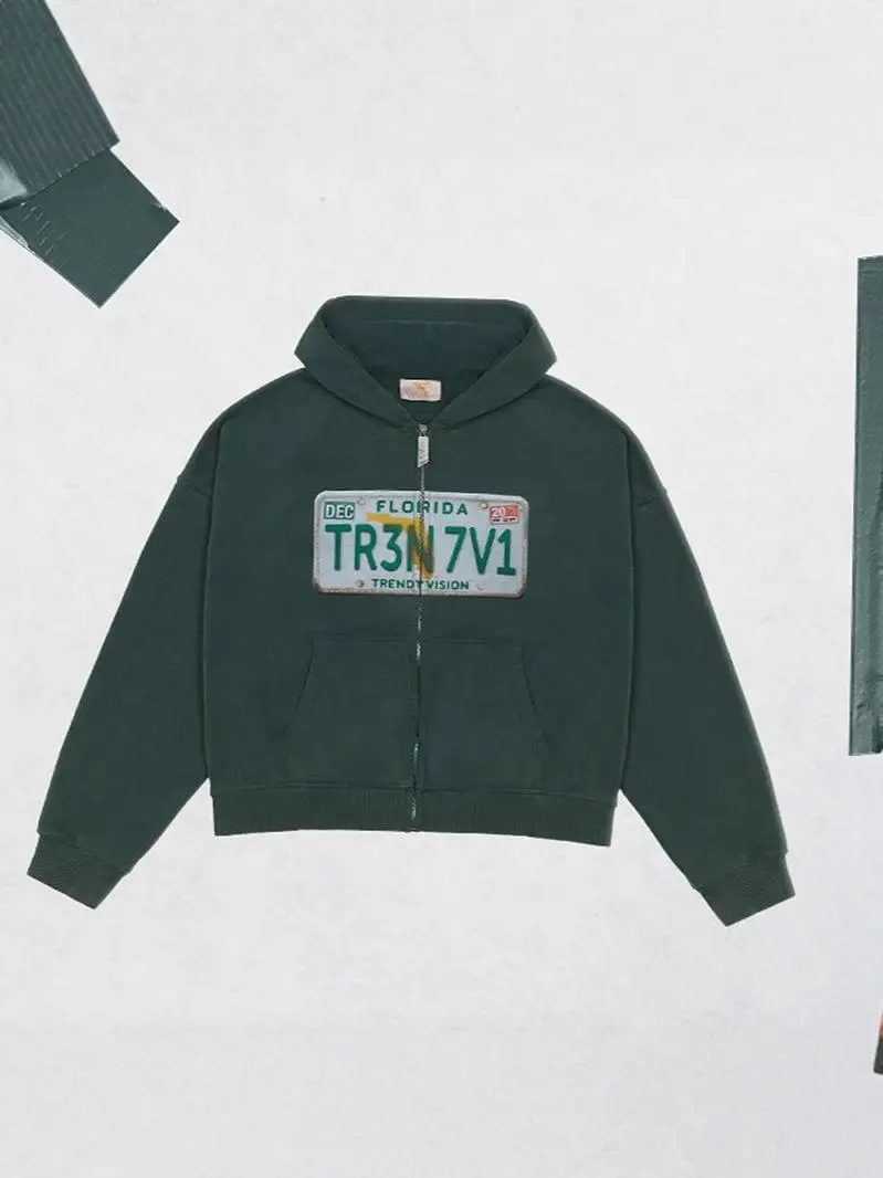 フード付きジャケット アメリカンレター刺繍 ルーズ レトロ ストリート スリーブ メンズ服 ロングスリーブ ポリエステル スウェットシャツ