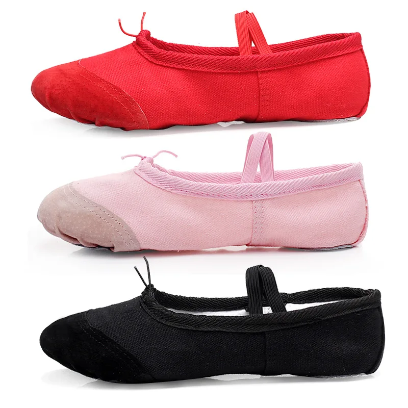 Girls Flat Canvas Head Black White Soft Zapatos De Punta De Ballet Slippers BD Ballet Belly Gym Yoga Dance Shoes Kids Woman man