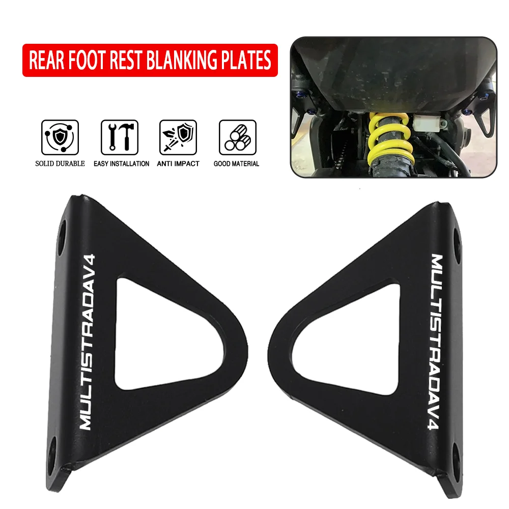 For Ducati Multistrada V4  V4S V4 Rally V4 RS 2021-2022-2023-2024 Motorcycle Racing Hook Footrest Rear Foot Rest Blanking Plates