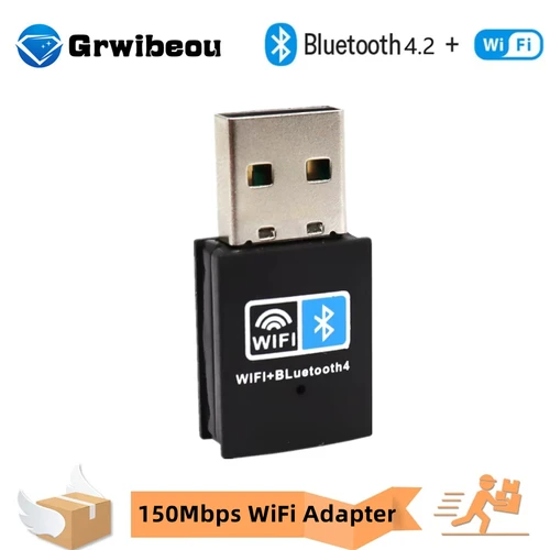 Imagen 1 del producto 2 en 1 USB Wifi Bluetooth 150Mbps USB WiFi Bluetooth adaptador 2,4 Ghz transmisor receptor externo inalámbrico RTL8723BU WiFi Dongle