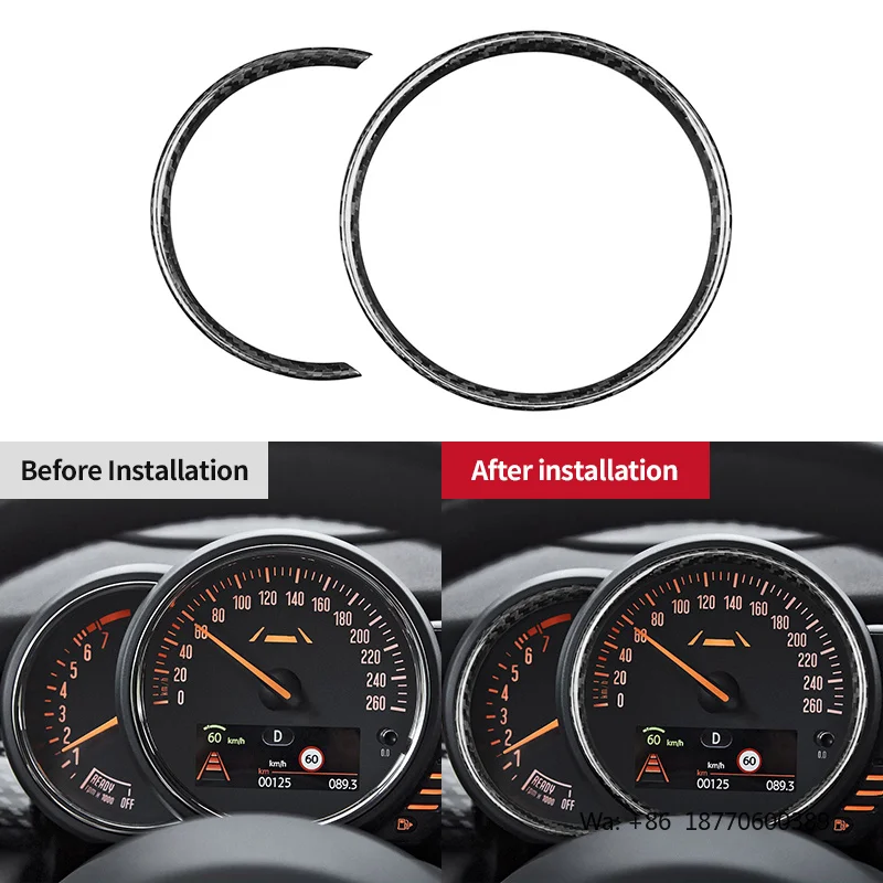 Shasha Carbon Fiber Dashboard Tachometer Bezel Frame Interior Accessories Decoration Cover for MINI Cooper S Clubman F54 F56 F60