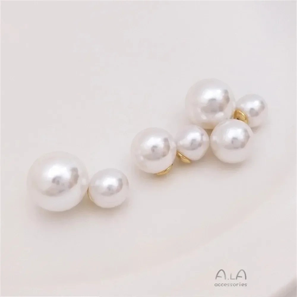 

14K Gold Imitation Pearl Stud Earrings Brooches Earplug DIY Handmade Jewelry Accessories Ear Plugs E067