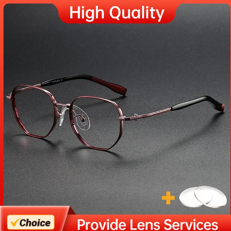 

High Quality Prescription Lenses Pure Titanium Spectacle Frames Myopia Lightweight Small Eyeglasses for Teenager Girls Student