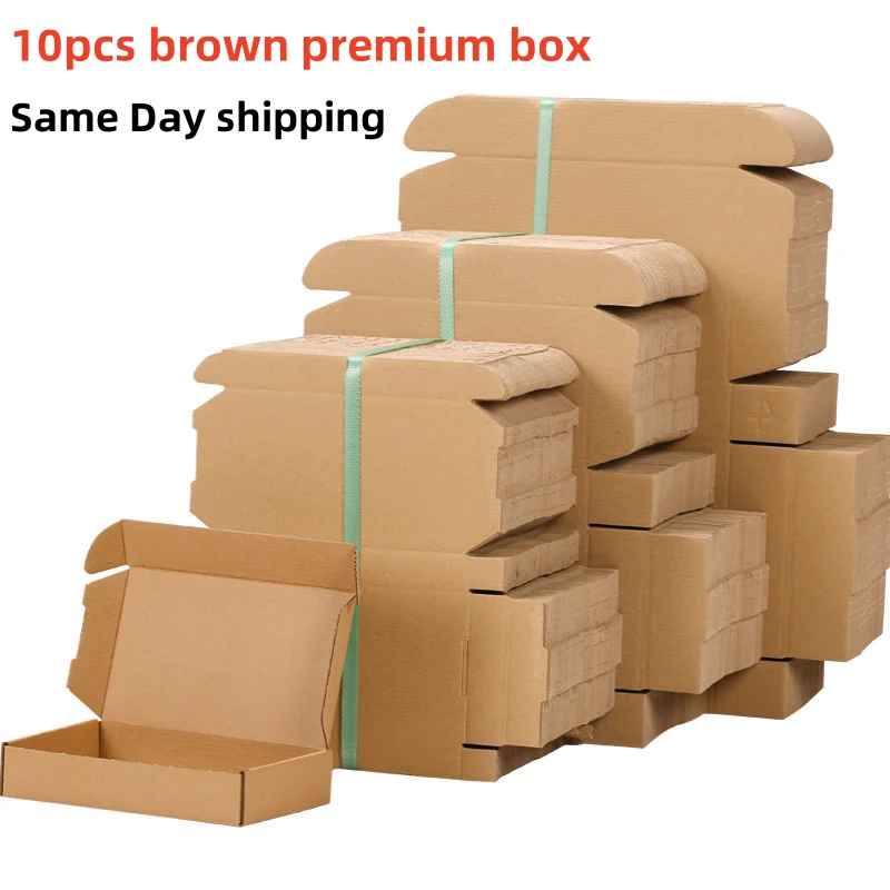 10 piezas/caja de regalo de papel kraft tamaño múltiple/caja de embalaje de jabón dulces de regalo de boda