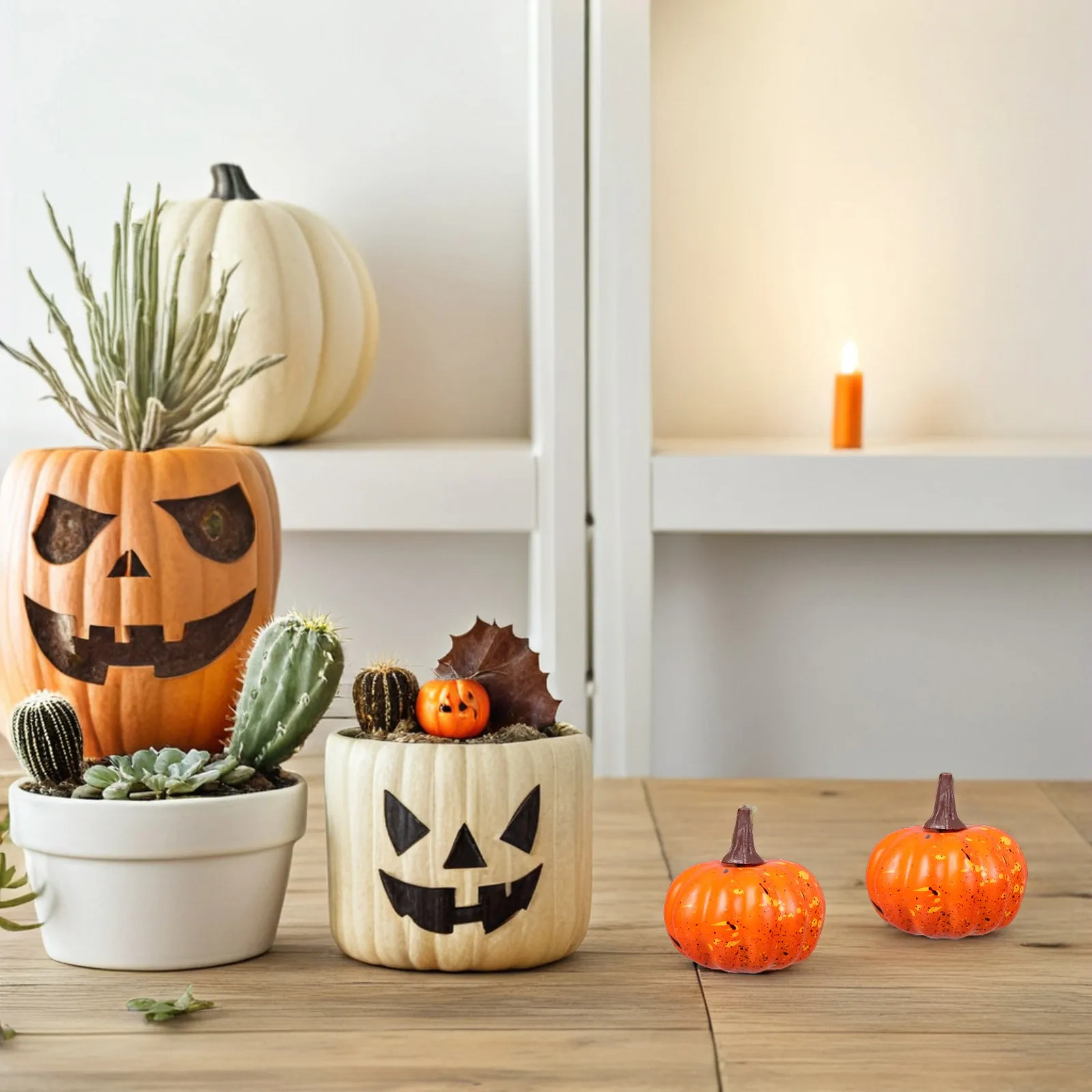 

16Pcs Realistic Foam Pumpkins Fake Mini Pumpkins for Halloween Home Decoration Fall Harvest Thanksgiving Party Supplies