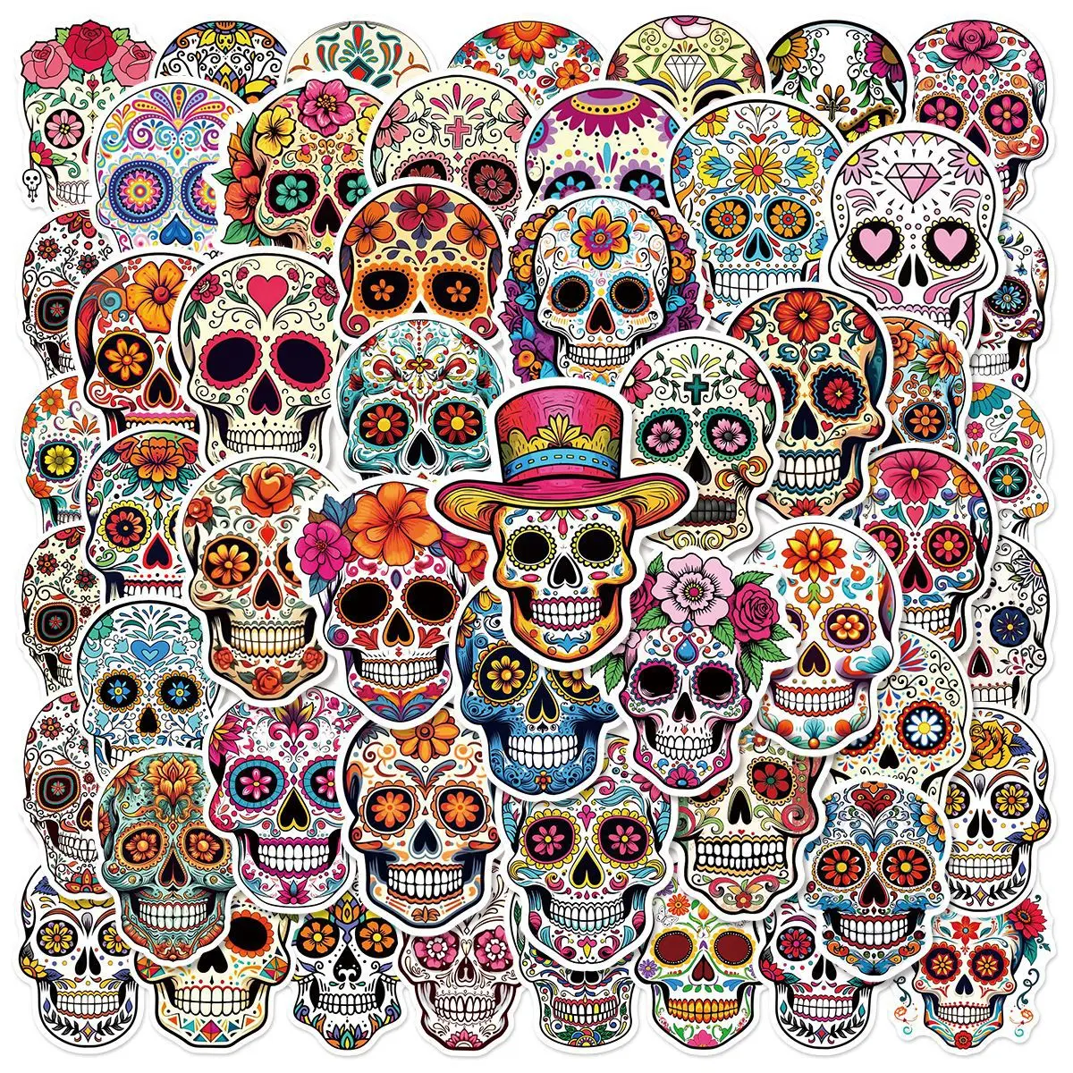 50/100PCS Schädel Gesicht Graffiti Aufkleber Reise Box Aufkleber Notebook Skateboard Gitarre Helm Aufkleber
