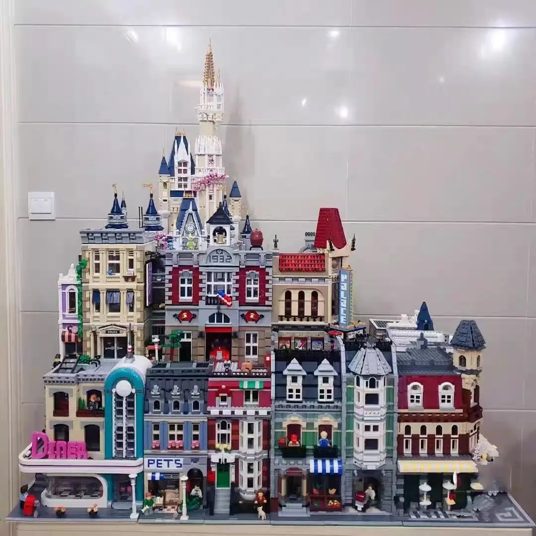 

Строительные блоки MOC CafeCorner TownHall FireBrigade, наборы моделей для сборки, дисплей 10218 10312 10326, игрушка в подарок для детей и взрослых