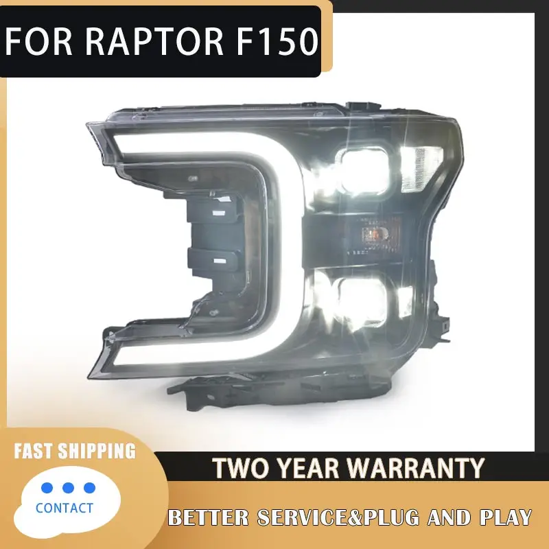 For Ford Raptor F150 2018-2019 modified LED daytime running lamp double lens xenon headlamp assembly