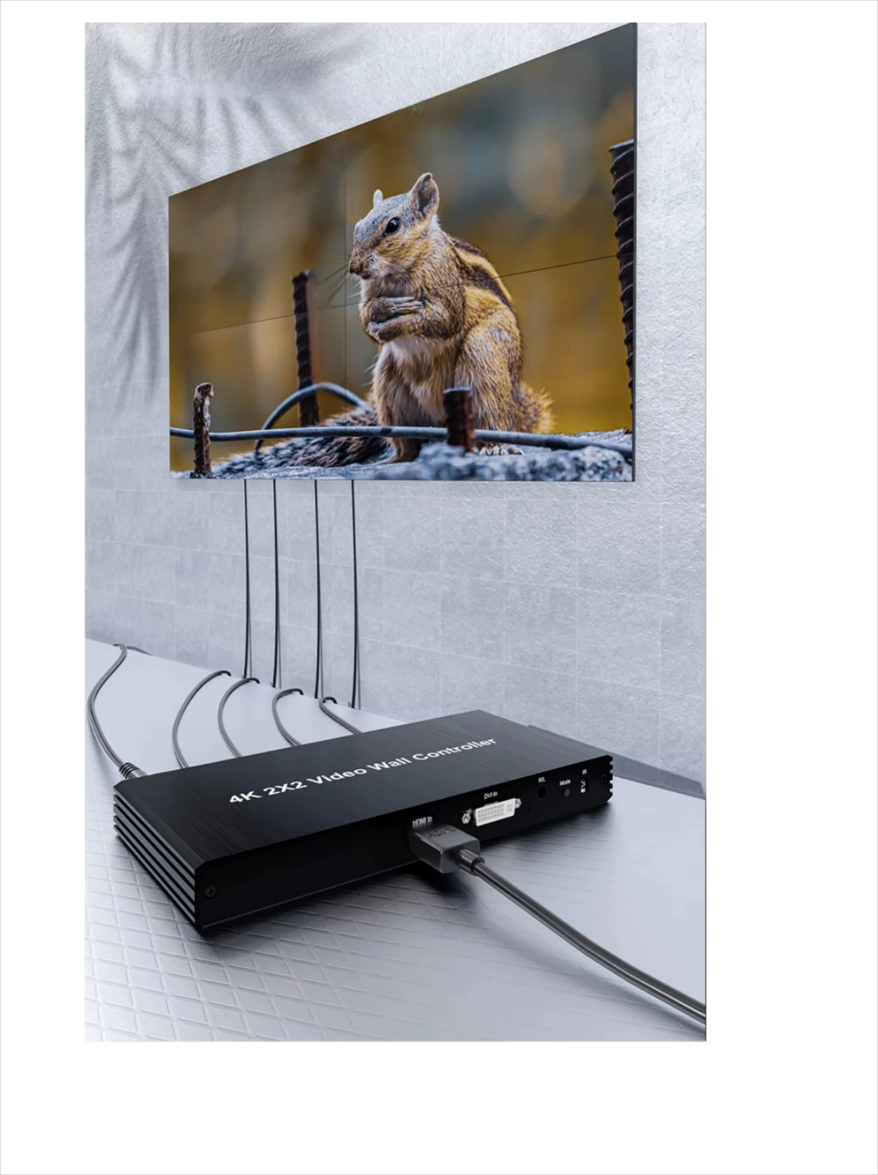 4K 2x2 HDTV Video Splicer Two-In-Two-Out Screen Splicing Processor For HD Surveillance Video Wall Display