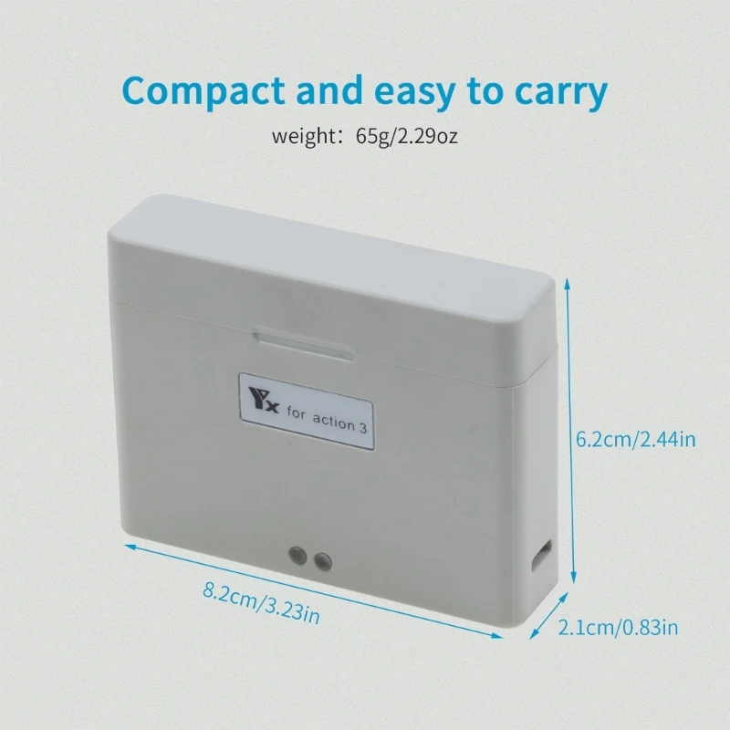 Casing penyimpanan baterai untuk OSMO Action 3, hub baterai Input 5V3A 4.4V/1,5x2 Output pengiriman Drop