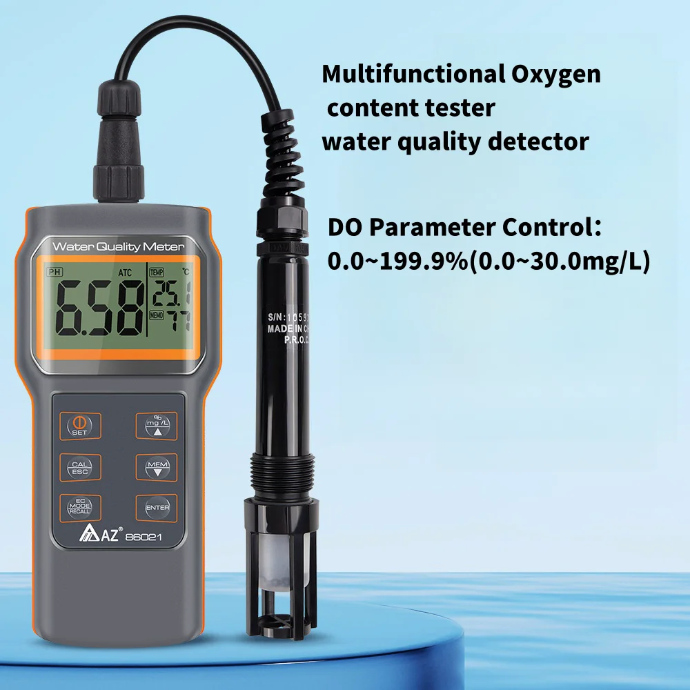 AZ86021 High precision multi-functional dissolved oxygen test oxygen meter, aquaculture, swimming pool water quality tester diss