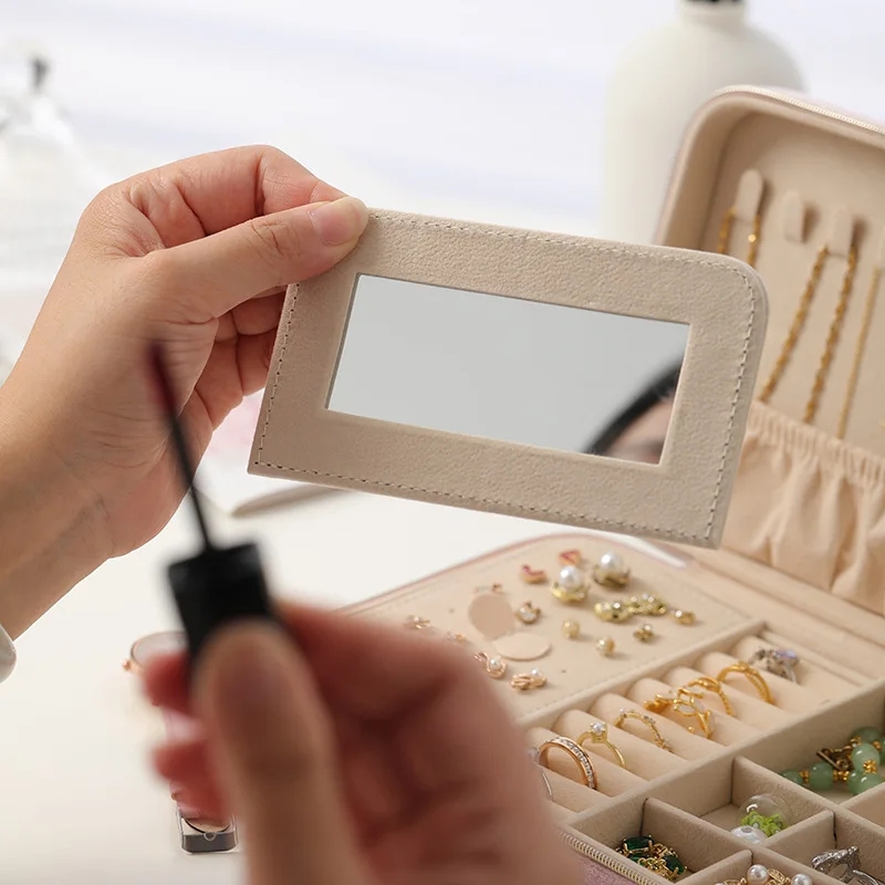 صندوق تخزين المجوهرات المحمول للأقراط والقلائد وغيرها من إكسسوارات المجوهرات هدية لصديق الفتاة #3