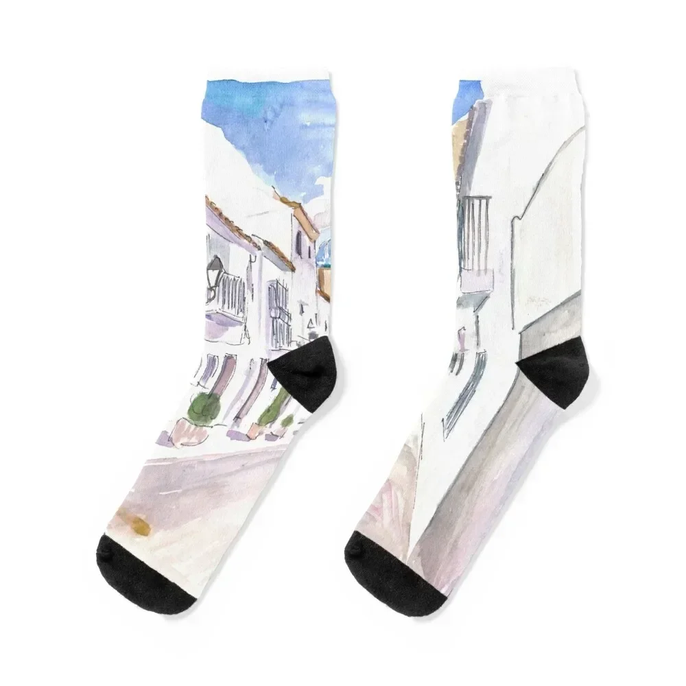 Altea España escena de la calle de la tarde en Costa Blanca calcetines Argentina regalo medias deportivas calcetines para hombre y mujer