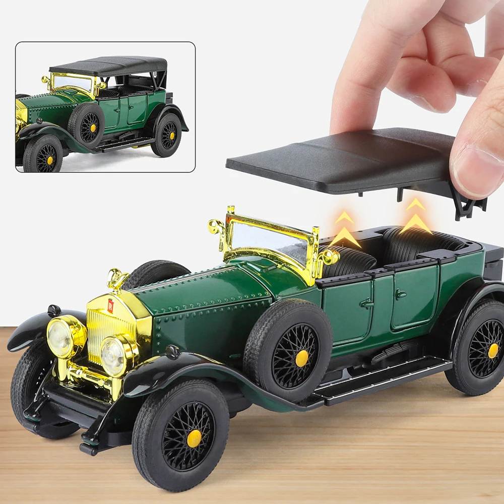 1:32 Rolls-Royce Phantom I‌ Cullinan Toy Diecast Alloy Model Sound Light Pull Back Doors Opened Vintage Car Home Decor Ornaments