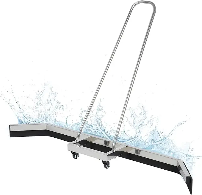 

Sport Tennis Court Squeegee, Heavy Duty Water Remover with EVA Foam Blade and 360° Rotatable Wheels for Sport Courts, Garagespro