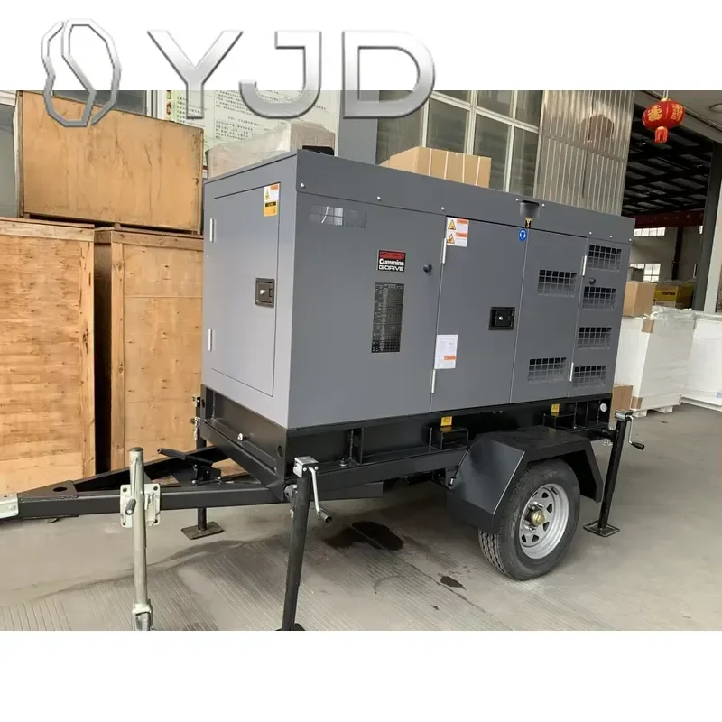 Moveable Silent Trailer Type  80 KVA 64kw Genset Diesel Generator Set with 3 Phase ATS 50/60hz for Emergency Backup