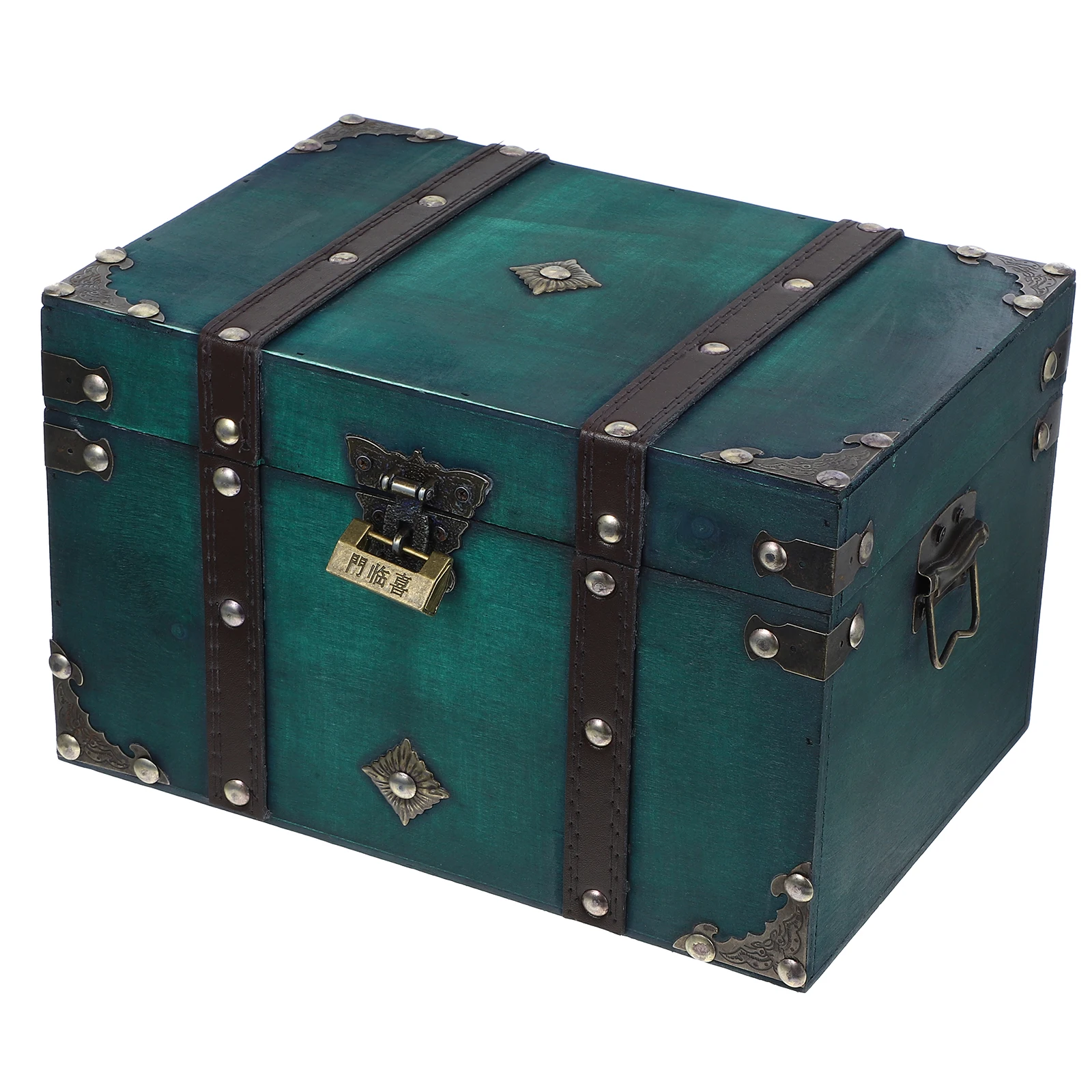 

Retro Storage Box Jewelry Case 6266B-04GK02 Emerald Large Size Lockable Organizer Small Treasure Chest Vintage Trinket Box
