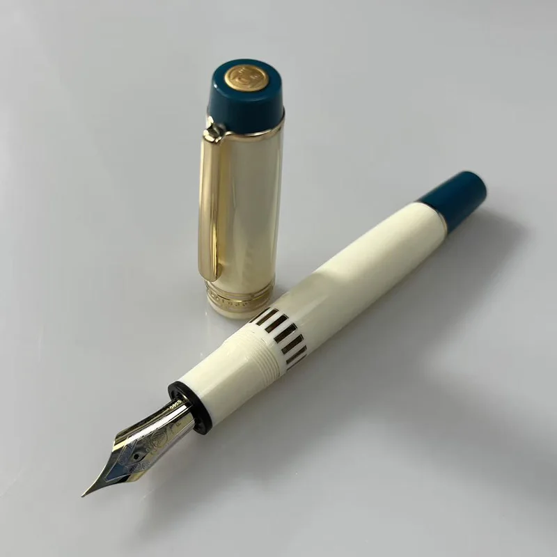 Limited White! WingSung 630 Large Resin N0.8 Iraurita EF/F/M Nib Gold Clip Piston Fountain Pen Business Writing Gift Pen