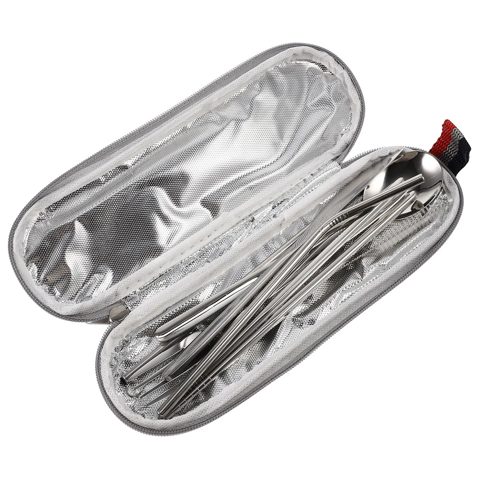 

1 Set Portable Utensil Kit Stainless Steel Fork Spoon Chopsticks For Outdoor Travel Camping Picnic Hiking Reusable Tableware